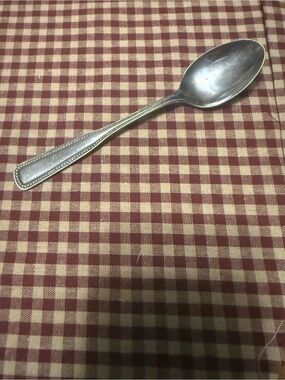Beaded Edge Silver-Tone Dinner Spoon - Classic Flatware